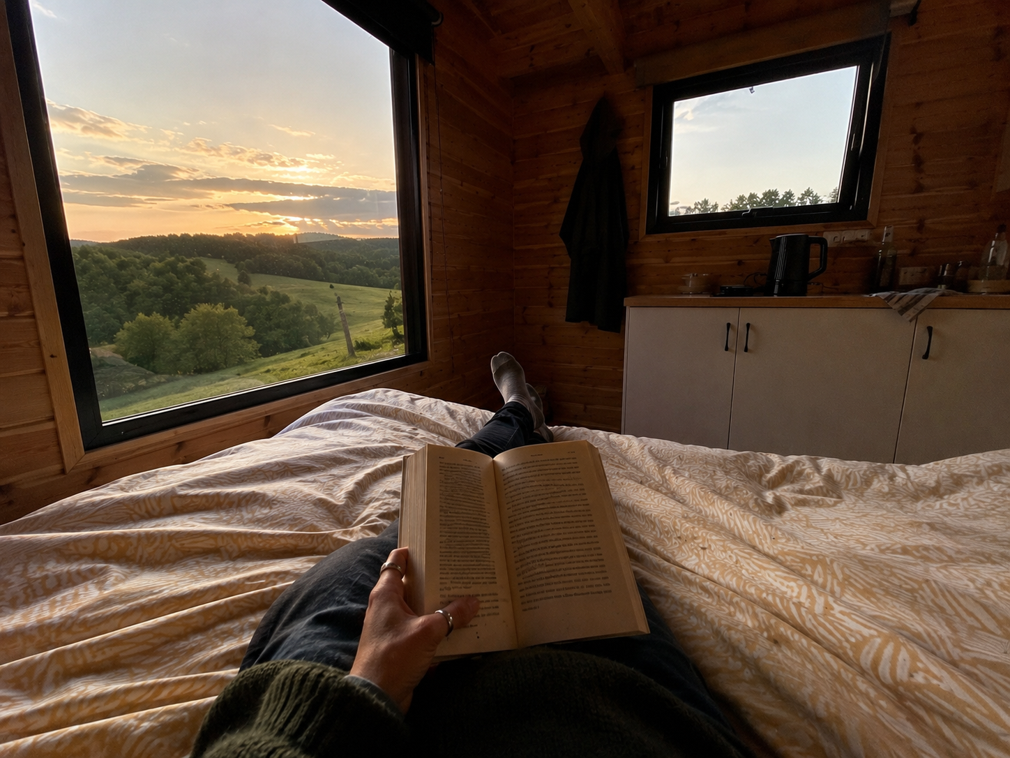 Terasa tiny house s lehátkem